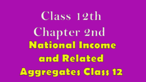 Read more about the article Economics Class 12 Chapter 2nd National Income and Related Aggregates