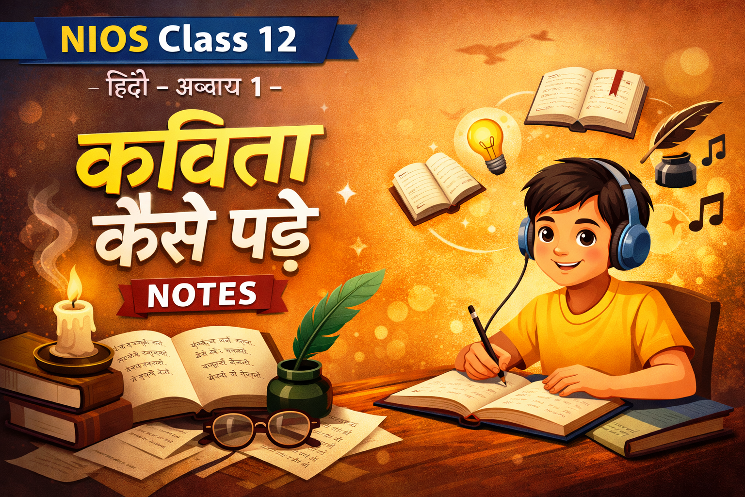 You are currently viewing NIOS Class 12 Hindi Chapter 1- कविता कैसे पढ़े Notes | Question Answer, Notes, Summary